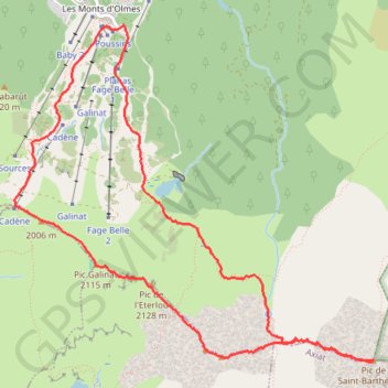 Trace GPS Pic de Saint-Barthélemy et pic Galinat, itinéraire, parcours