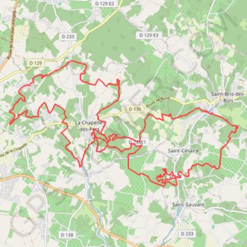 Trace GPS Chapelle des Pots 35 kms, itinéraire, parcours