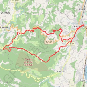 Trace GPS Balade sur les hauteurs de saint peray, itinéraire, parcours