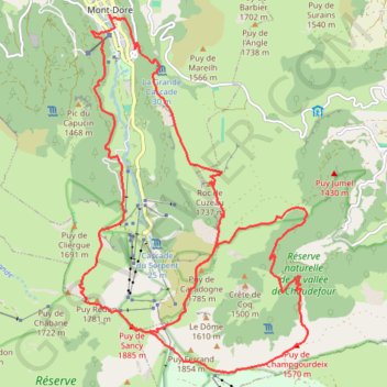 Trace GPS Vallées du Mont Dore et de Chaudefour - Mont-Dore, itinéraire, parcours