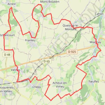 Trace GPS La Quercitaine - Quesnoy-Le-Montant, itinéraire, parcours