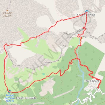 Trace GPS Boucle Varan - Platé, itinéraire, parcours
