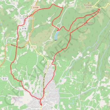 Trace GPS Caromb - Le Barroux - Lac du Paty - Chappelle Notre-Dame du Paty, itinéraire, parcours
