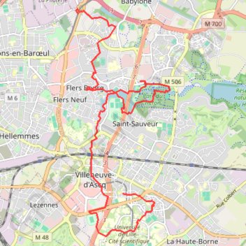 Trace GPS Villeneuve d'Ascq, itinéraire, parcours
