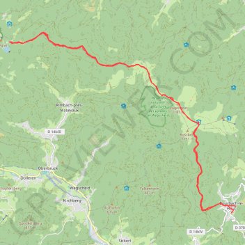 Trace GPS Bourbach-Le-Haut lac des Perches et retour, itinéraire, parcours