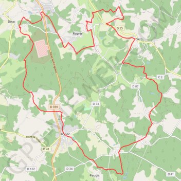 Trace GPS Dignac (le champ de la chaume) 33 kms, itinéraire, parcours