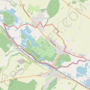 Trace GPS Circuit de Belloy - La Chaussée-Tirancourt, itinéraire, parcours