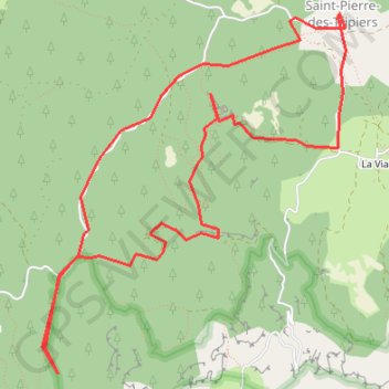 Trace GPS Circuit Arcs de Saint Pierre des Tripiers et des Vautours, itinéraire, parcours