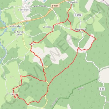 Trace GPS Le chemin des Abbesses - Combressol - Pays de Haute Corrèze, itinéraire, parcours