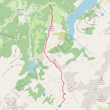 Trace GPS Col du Pré - Refuge de la Coire par les Crêtes, itinéraire, parcours