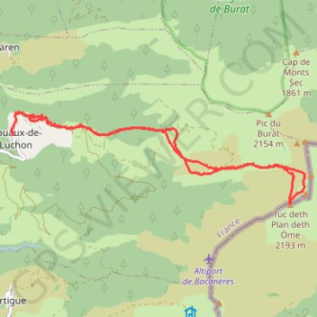 Trace GPS Pic de Bacanère, itinéraire, parcours