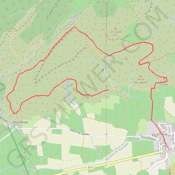 Trace GPS Tournissan-Sentier-FL+Roc-troué-7,6km, itinéraire, parcours
