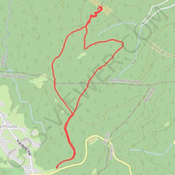 Trace GPS La Hoube, Geissfels, itinéraire, parcours
