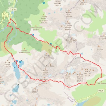 Trace GPS Tour des Aiguilles de l'Argentiere (Belledonne), itinéraire, parcours