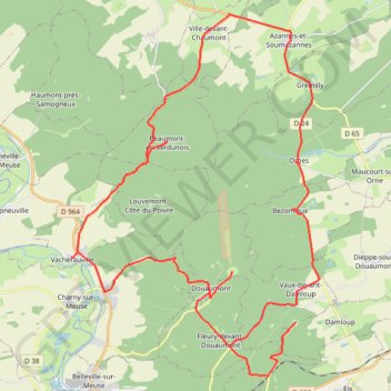 Trace GPS Verdun Champ de Bataille - Vacherauville, itinéraire, parcours