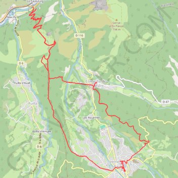 Trace GPS Villefranche-de-Conflent-Vernet, itinéraire, parcours