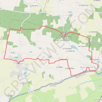 Trace GPS Crêtes et Rivière - La Chapelle-de-Brain, itinéraire, parcours