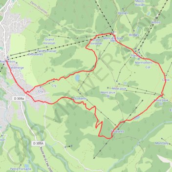 Trace GPS Itinéraire rando : Mont Joux, itinéraire, parcours