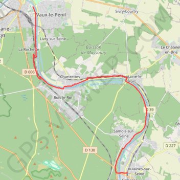 Trace GPS Melun - Samoreau, itinéraire, parcours