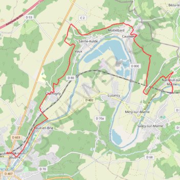 Trace GPS De la Ferté-sous-Jouarre à Nanteuil-Saâcy, itinéraire, parcours