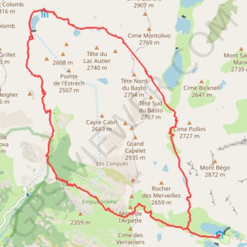 Trace GPS Tour du Grand Capelet, itinéraire, parcours