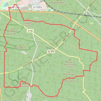 Trace GPS Rando Fontainebleau-Château, itinéraire, parcours