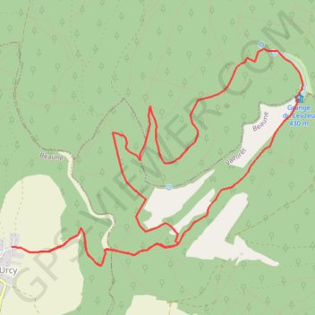 Trace GPS D'Urcy au Leuzeu, itinéraire, parcours