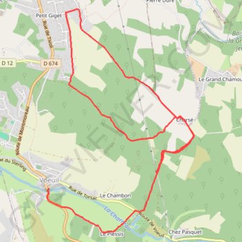 Trace GPS Autour de Voeuil et Giget, itinéraire, parcours