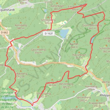 Trace GPS Baerenthal, château de Ramstein de nuit, itinéraire, parcours
