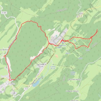 Trace GPS Lamoura - Les Auvernes, itinéraire, parcours