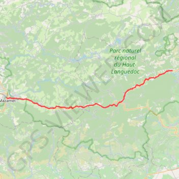 Trace GPS Voie verte -Mazamet - Mons-La-Trivalle, itinéraire, parcours
