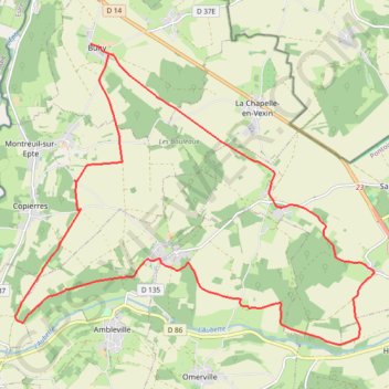 Trace GPS Entre l'Epte et l'Aubette de Magny, itinéraire, parcours