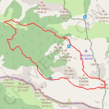 Trace GPS Tuc de Bouc depuis Labach-de-Melles, itinéraire, parcours