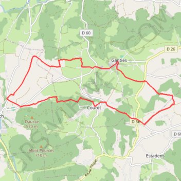 Trace GPS Pyrénées Comminges - Ombres et lumières autour de Ganties, itinéraire, parcours