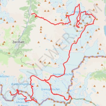 Trace GPS Raid entre Zermatt et Saas Fee, itinéraire, parcours