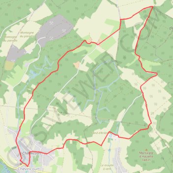 Trace GPS Boucle de la Cense - Chevincourt, itinéraire, parcours