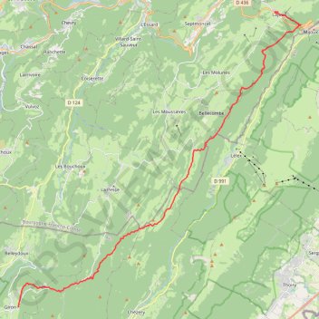 Trace GPS Giron à Lajoux, itinéraire, parcours