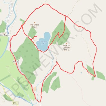 Trace GPS eMTB Gravel: Auchintaple Loch Loop, itinéraire, parcours