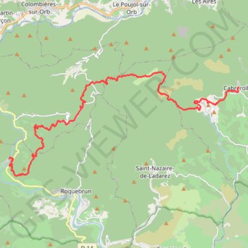 Trace GPS Grande Traversée de l'Hérault - itinéraire Sud - de Cabrerolles à Ceps, itinéraire, parcours