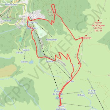 Trace GPS Super Lioran Plomb du Cantal 2, itinéraire, parcours
