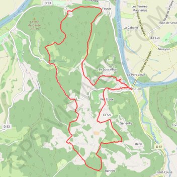Trace GPS Balade autour de Castelnaud-la-Chapelle, itinéraire, parcours