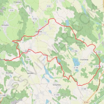 Trace GPS Circuit des étangs en Bas Dauphiné, itinéraire, parcours