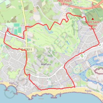 Trace GPS Cap d'Agde, itinéraire, parcours
