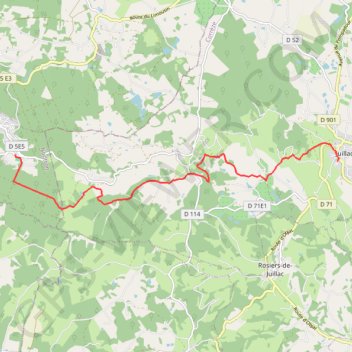 Trace GPS Juillac-Clairvivre, itinéraire, parcours
