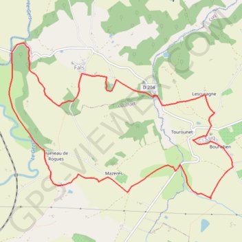 Trace GPS Cuq / Fals, un circuit de randonnée en Gascogne - Pays de l'Agenais, itinéraire, parcours