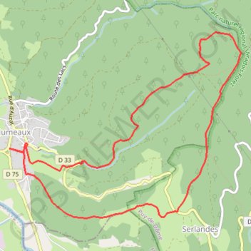 Trace GPS Le rocher Montfaucon, itinéraire, parcours