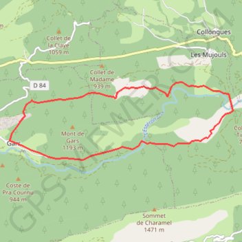 Trace GPS Gars - Mujouls, itinéraire, parcours