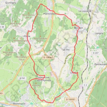 Trace GPS Entre vignoble et château - Lons-le-Saunier, itinéraire, parcours