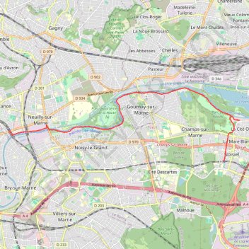Trace GPS De Neuilly Plaisance à Noisiel, itinéraire, parcours