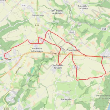 Trace GPS Vers Anquetierville - La Frenaye, itinéraire, parcours